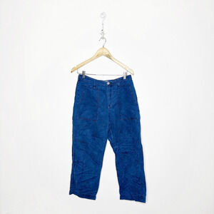 BY ANTHROPOLGIE Blue Cotton CARGO pant cropped lightweight womens 27